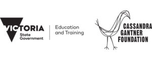 Logos: Victorian Department of Education & Training; Cassandra Gantner Foundation