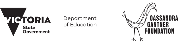 Logos: State Government of Victoria Department of Education; Cassandra Gantner Foundation.