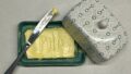Photo: Lauren Swain. The word 'play' formed in a butter dish.